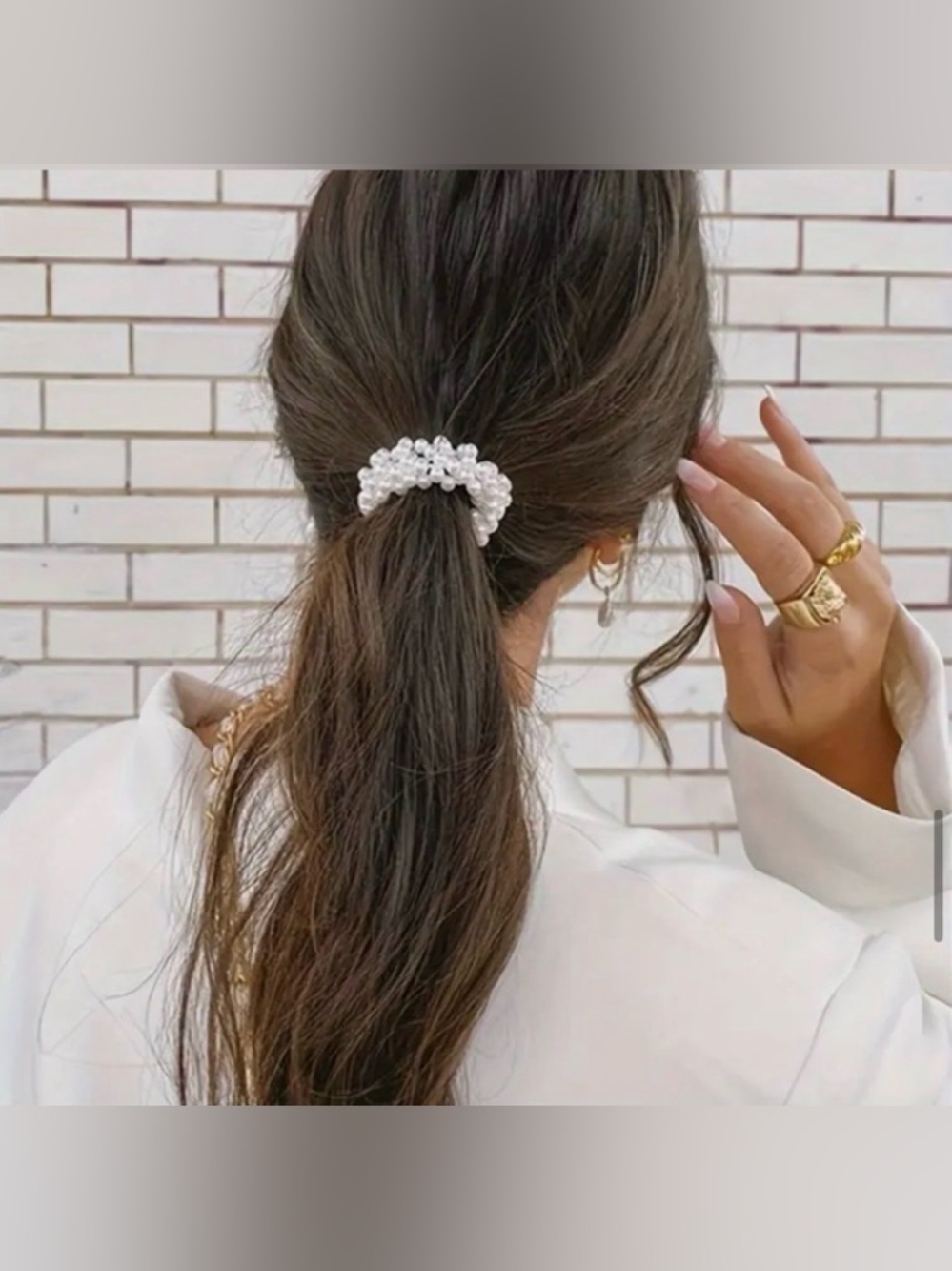 Aili’s Corner Mauve Imitation Pearl Hair Ties, New - Picture 12 of 13